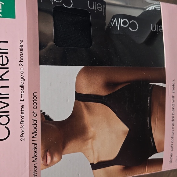 Calvin Klein Black Bralette 2-Pack - Picture 2 of 8